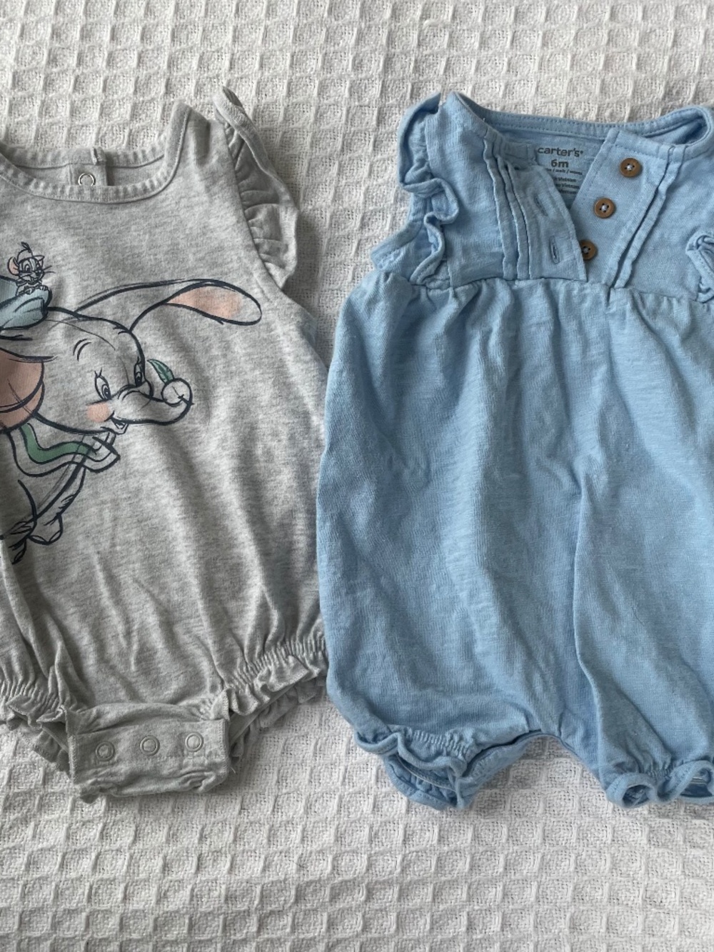 Grey Disney Dumbo Bubble and Blue Rompers Bundle - Size 6M